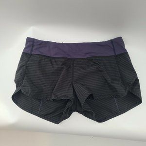 Lululemon Women's Activewear Shorts Black/Purple Stretch Polyester Blend  size 6